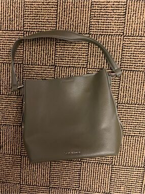 Steve Madden Olive Green Pebbled Leather Shoulder Bag